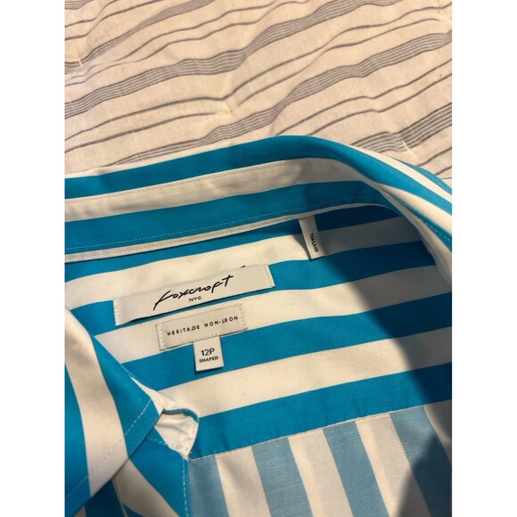 Foxcroft Women’s Heritage Non-Iron 100% Cotton 3/4 Sleeve Button Down Shirt  12P - Picture 8 of 9